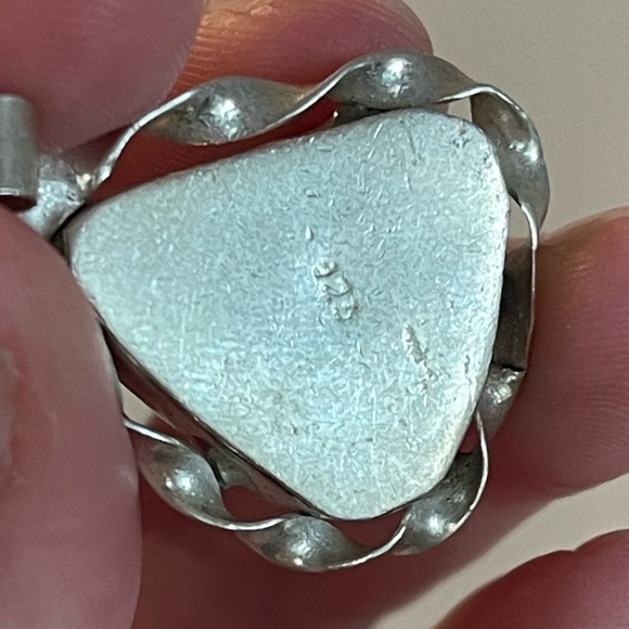 Huge Handmade Larimar Stone Set in 925 From Grand Turk Island Necklace Pendant - Picture 3 of 7